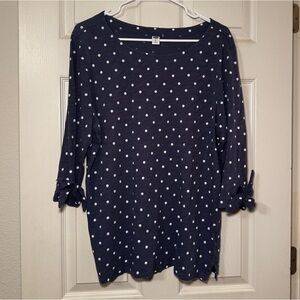 Old Navy | Women’s Navy & White Polka Dot 3/4 Sleeve Top Size XL